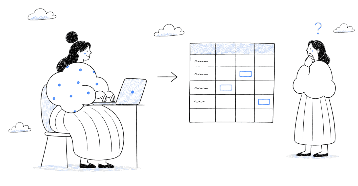 From scattered data to one organized table